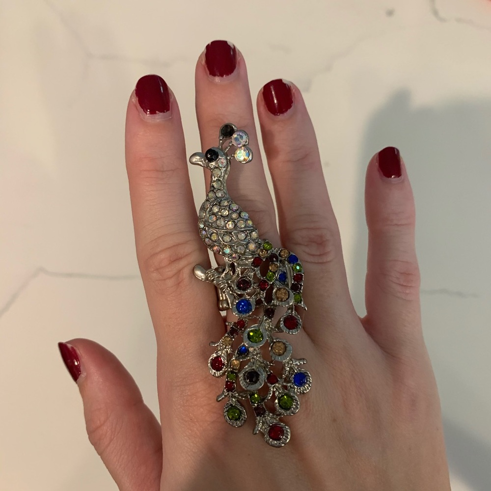Crystal Peacock Ring - Picture 2 of 5